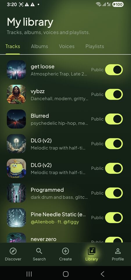 Your library and playlists
